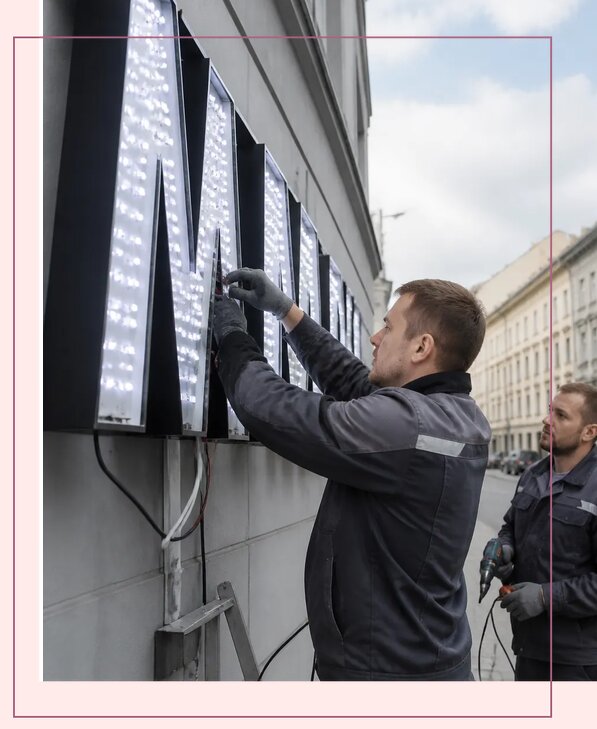 Изготовление и монтаж светодиодных LED вывесок в Тихорецке