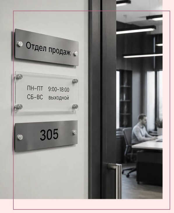 Офисные таблички на дверь в Тихорецке по цене от 5050 р. | Аванза-Тхр